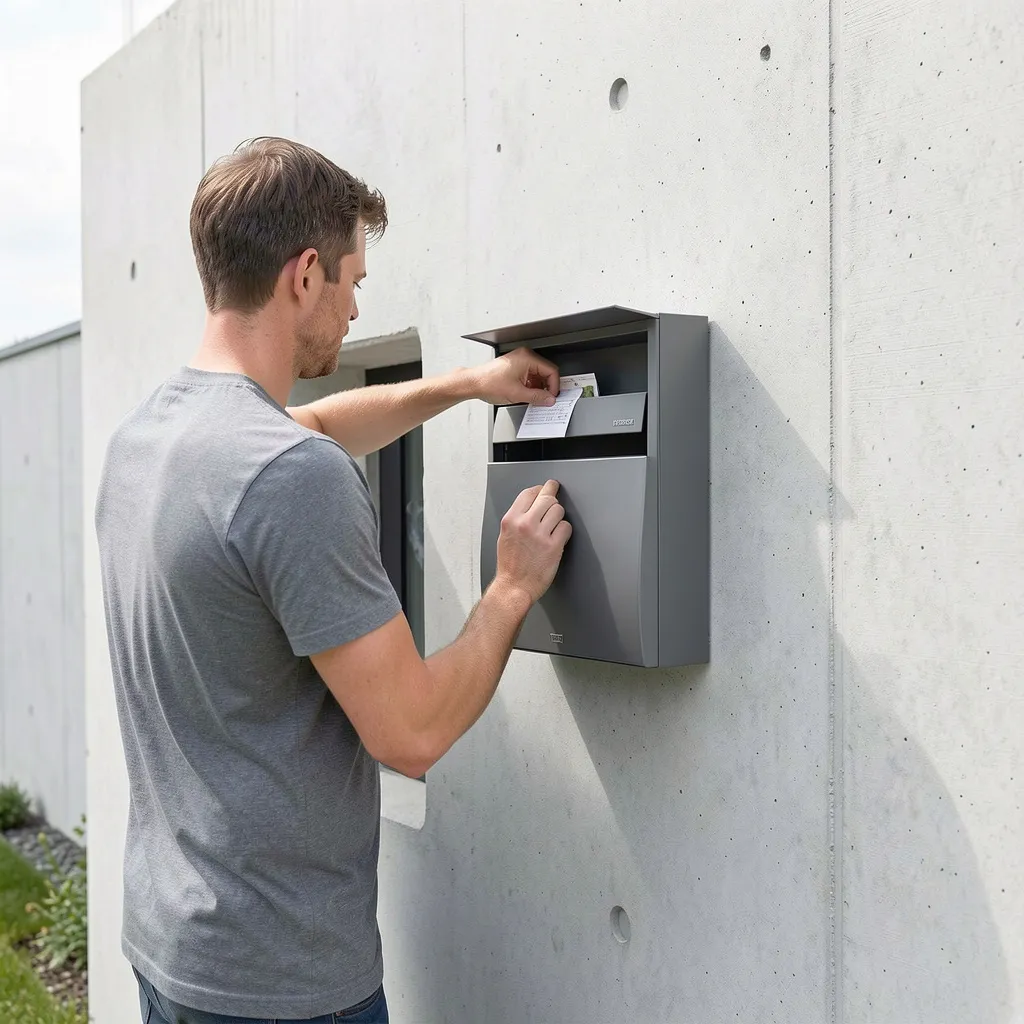 Wall-mounted unit on rendered facade