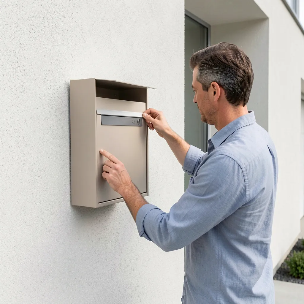 Decorative powder-coated mailbox in dark grey